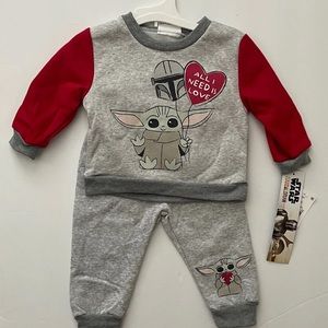 Star Wars 3-6 Months The Child Baby Yoda Grogu Mandalorian Sweats Shirt Pants